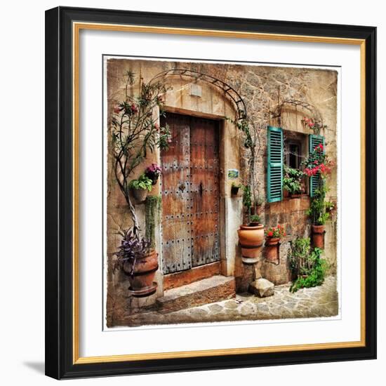 Charming Streets Of Old Mediterranean Towns-Maugli-l-Framed Art Print