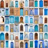 Very Old, Blue And Golden Doors Of Morocco-charobna-Framed Art Print