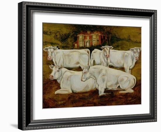 Charolais Bulls, Dippenhall, Farnham-Gareth Lloyd Ball-Framed Giclee Print