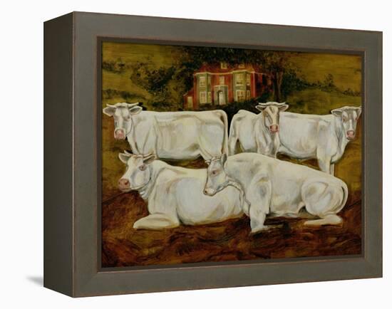 Charolais Bulls, Dippenhall, Farnham-Gareth Lloyd Ball-Framed Premier Image Canvas