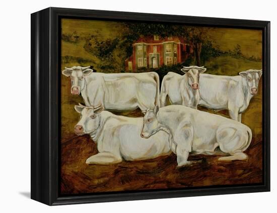 Charolais Bulls, Dippenhall, Farnham-Gareth Lloyd Ball-Framed Premier Image Canvas