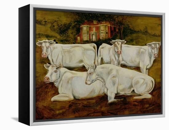 Charolais Bulls, Dippenhall, Farnham-Gareth Lloyd Ball-Framed Premier Image Canvas