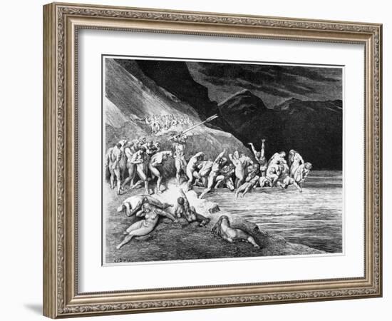 Charon, Illustration from "The Divine Comedy" by Dante Alighieri Paris, Published 1885-Gustave Doré-Framed Giclee Print