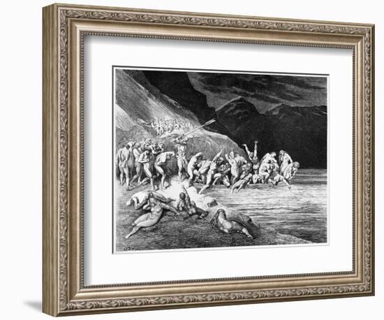 Charon, Illustration from "The Divine Comedy" by Dante Alighieri Paris, Published 1885-Gustave Doré-Framed Giclee Print