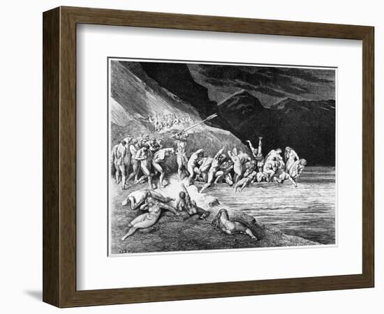 Charon, Illustration from "The Divine Comedy" by Dante Alighieri Paris, Published 1885-Gustave Doré-Framed Giclee Print