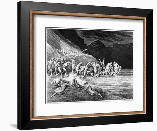 Charon, Illustration from "The Divine Comedy" by Dante Alighieri Paris, Published 1885-Gustave Doré-Framed Giclee Print