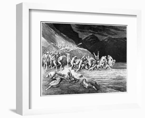 Charon, Illustration from "The Divine Comedy" by Dante Alighieri Paris, Published 1885-Gustave Doré-Framed Giclee Print