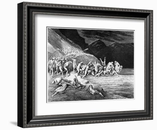 Charon, Illustration from "The Divine Comedy" by Dante Alighieri Paris, Published 1885-Gustave Doré-Framed Giclee Print