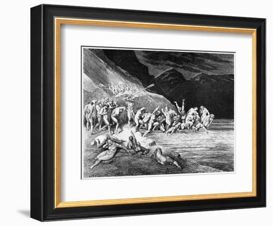 Charon, Illustration from "The Divine Comedy" by Dante Alighieri Paris, Published 1885-Gustave Doré-Framed Giclee Print