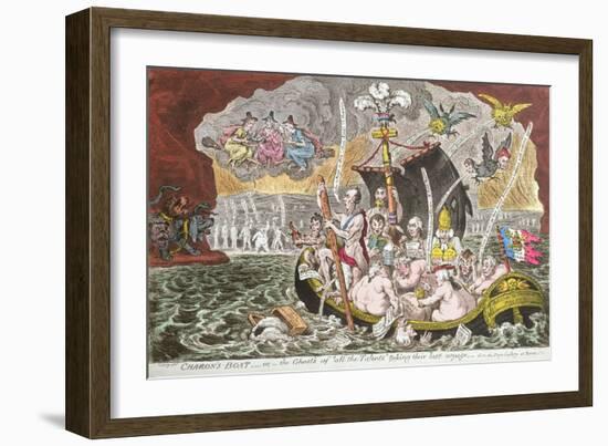 Charon's Boat, or the Ghost's of the 'All Talents' Taking their Last Voyage-James Gillray-Framed Giclee Print