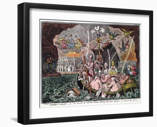 Charon's Boat, or the Ghosts of All the Talents Taking their Last Voyage, 1807-James Gillray-Framed Giclee Print