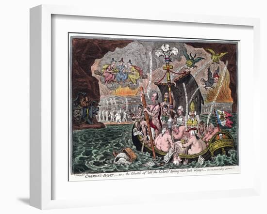 Charon's Boat, or the Ghosts of All the Talents Taking their Last Voyage, 1807-James Gillray-Framed Giclee Print