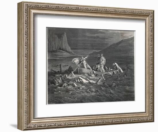 Charon, the Ferryman of the Styx, Carries Dante and Virgil to the Underworld-null-Framed Photographic Print