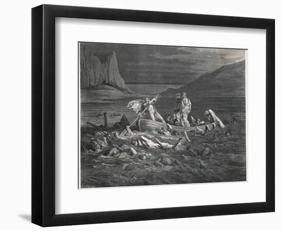 Charon, the Ferryman of the Styx, Carries Dante and Virgil to the Underworld-null-Framed Photographic Print