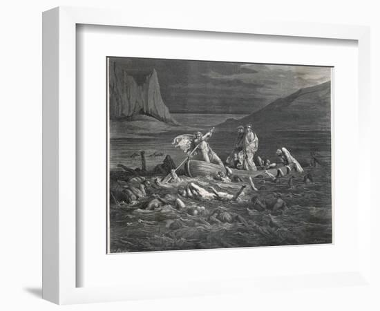 Charon, the Ferryman of the Styx, Carries Dante and Virgil to the Underworld-null-Framed Photographic Print