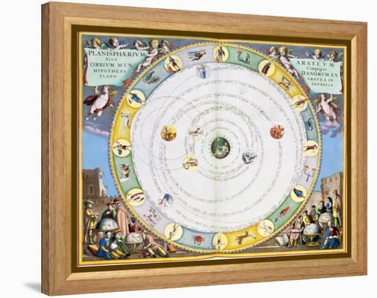 Chart describing the movement of the Planets, 1660-1661-Andreas Cellarius-Framed Premier Image Canvas