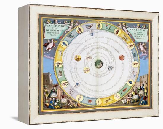 Chart describing the movement of the Planets, 1660-1661-Andreas Cellarius-Framed Premier Image Canvas