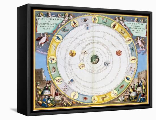 Chart describing the movement of the Planets, 1660-1661-Andreas Cellarius-Framed Premier Image Canvas