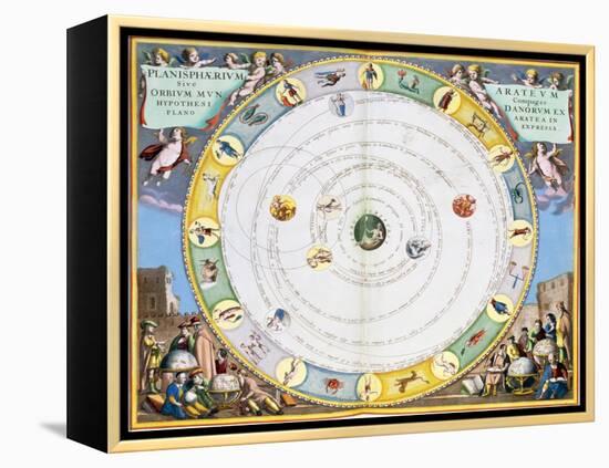 Chart describing the movement of the Planets, 1660-1661-Andreas Cellarius-Framed Premier Image Canvas