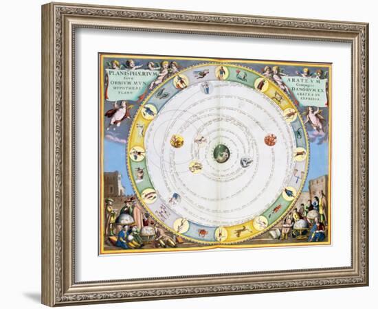 Chart describing the movement of the Planets, 1660-1661-Andreas Cellarius-Framed Giclee Print