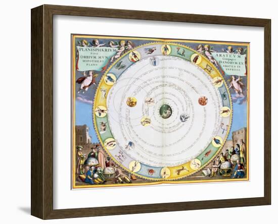 Chart describing the movement of the Planets, 1660-1661-Andreas Cellarius-Framed Giclee Print