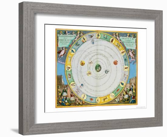 Chart Describing the Movement of the Planets, from Celestial Atlas, or the Harmony of the Universe-Andreas Cellarius-Framed Giclee Print