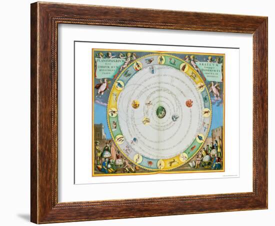 Chart Describing the Movement of the Planets, from Celestial Atlas, or the Harmony of the Universe-Andreas Cellarius-Framed Giclee Print