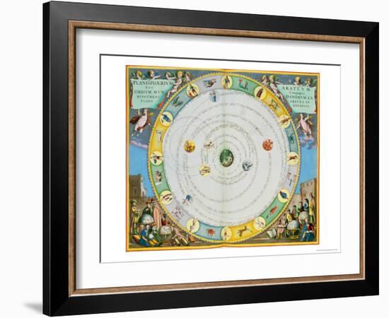 Chart Describing the Movement of the Planets, from Celestial Atlas, or the Harmony of the Universe-Andreas Cellarius-Framed Giclee Print