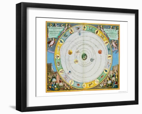 Chart Describing the Movement of the Planets, from Celestial Atlas, or the Harmony of the Universe-Andreas Cellarius-Framed Giclee Print