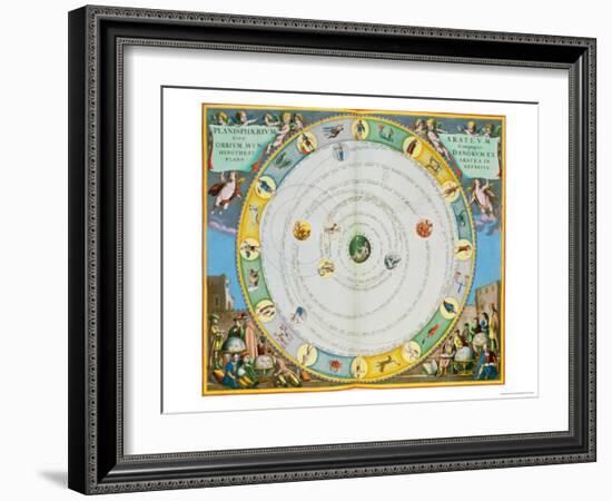 Chart Describing the Movement of the Planets, from Celestial Atlas, or the Harmony of the Universe-Andreas Cellarius-Framed Giclee Print