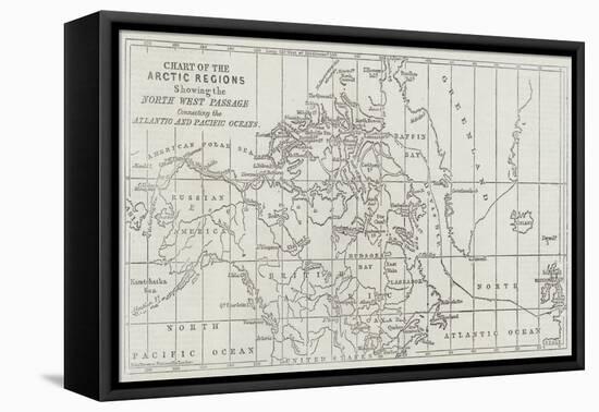 Chart of the Arctic Regions Showing the North West Passage Connecting the Atlantic and Pacific Ocea-John Dower-Framed Premier Image Canvas