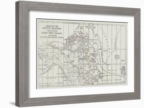 Chart of the Arctic Regions Showing the North West Passage Connecting the Atlantic and Pacific Ocea-John Dower-Framed Giclee Print