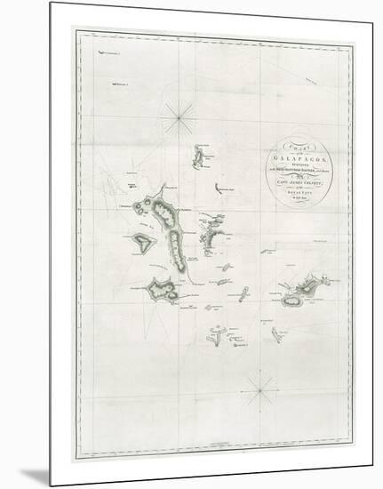 Chart of the Galapagos, 1798-Aaron Arrowsmith-Mounted Premium Giclee Print