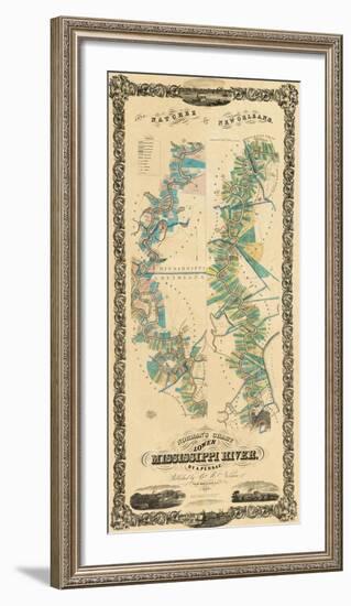 Chart of The Lower Mississippi River, c.1858-B^ M^ Norman-Framed Art Print