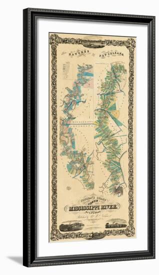 Chart of The Lower Mississippi River, c.1858-B^ M^ Norman-Framed Art Print