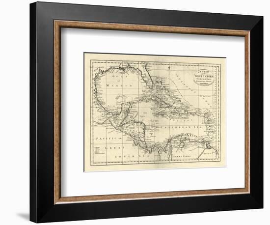 Chart of the West Indies, c.1795-Mathew Carey-Framed Art Print