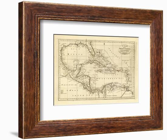 Chart of the West Indies, c.1811-Mathew Carey-Framed Art Print