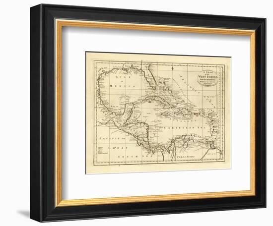 Chart of the West Indies, c.1811-Mathew Carey-Framed Art Print