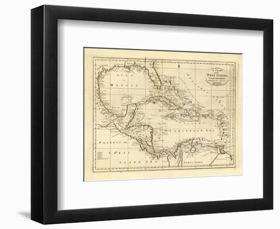 Chart of the West Indies, c.1811-Mathew Carey-Framed Art Print