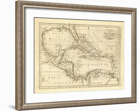 Chart of the West Indies, c.1811-Mathew Carey-Framed Art Print