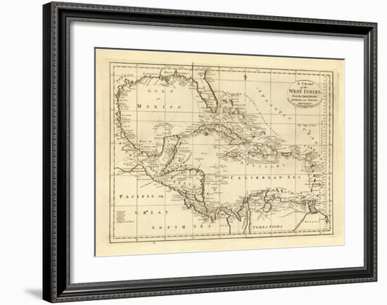 Chart of the West Indies, c.1811-Mathew Carey-Framed Art Print