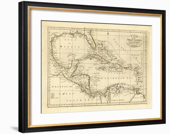 Chart of the West Indies, c.1811-Mathew Carey-Framed Art Print