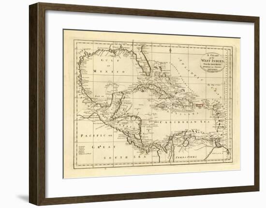 Chart of the West Indies, c.1811-Mathew Carey-Framed Art Print