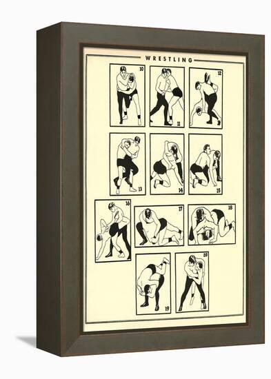 Chart of Wrestling Holds-null-Framed Stretched Canvas