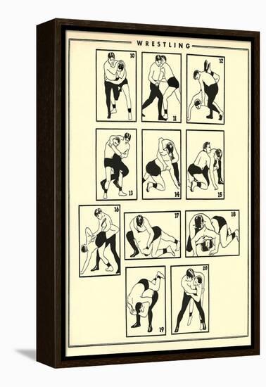 Chart of Wrestling Holds-null-Framed Stretched Canvas