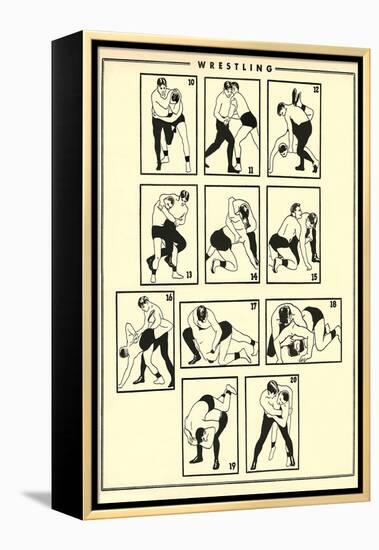 Chart of Wrestling Holds-null-Framed Stretched Canvas