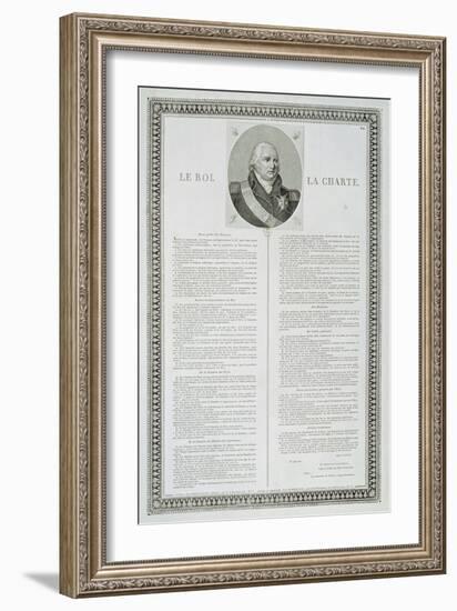 Charter of Louis Xviii (1755-1824) 1814 (Engraving)-French-Framed Giclee Print