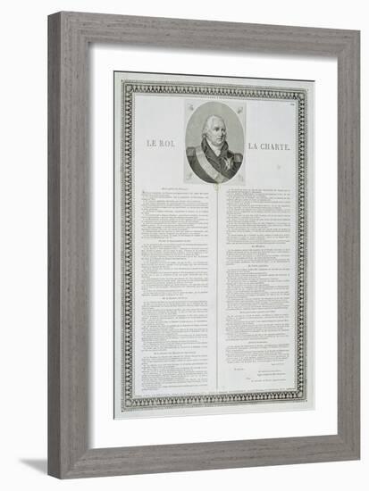 Charter of Louis Xviii (1755-1824) 1814 (Engraving)-French-Framed Giclee Print