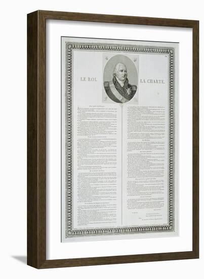 Charter of Louis Xviii (1755-1824) 1814 (Engraving)-French-Framed Giclee Print