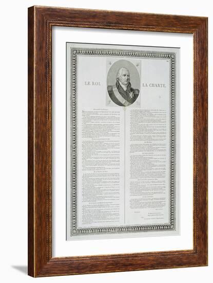 Charter of Louis Xviii (1755-1824) 1814 (Engraving)-French-Framed Giclee Print